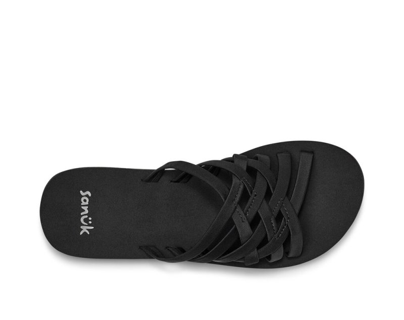 Sanuk Rio Slide Women's Flip Flops Black | Canada 102GSO